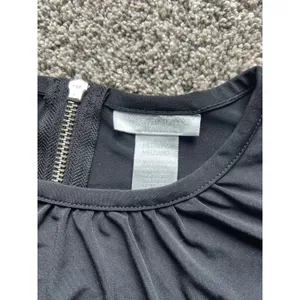 Worthington Stretch women's short sleeve black‎ blouse size medium thumbnail 2