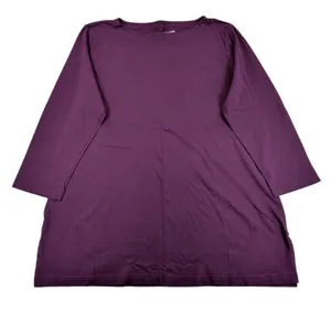 Duluth Trading Co Womens XXL Purple 100% Cotton 3/4 Sleeve Boat Neck Tunic Top‎ thumbnail 1