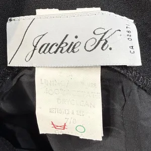 Vintage Jackie K Black Spaghetti Strap Godet‎ Hem Formal Midi Dress Size 7/8 thumbnail 3