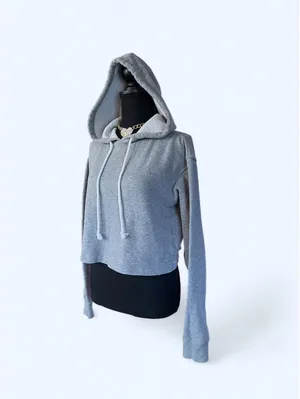 Coquette Clean Girl Minimalist Cropped Hoodie Size XS 🤍 thumbnail 4