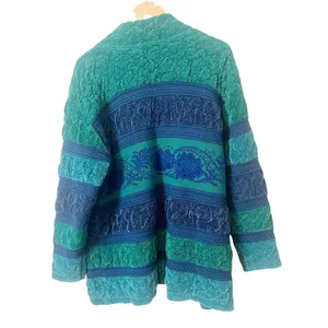 Vintage Mark Fore & Strike Blue and Green Wool‎ Blend Chunky Cardigan Sweater thumbnail 2