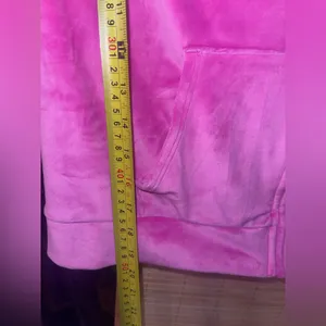 Victoria's Secret On Point Plush Velour Bright Pink Full Zip Logo Hoodie large thumbnail 7