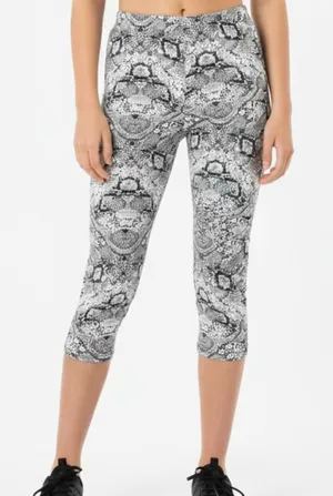 Ellos Black and White Patterned Leggings Size L thumbnail 1