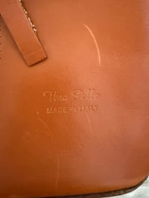 Vera Pelle Leather Crossbody Bag in Cognac Brown thumbnail 2