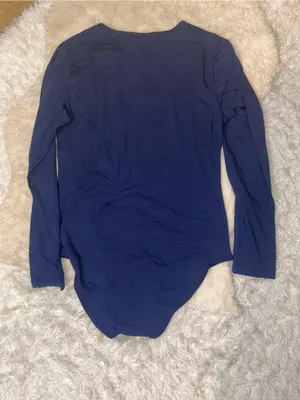 LulaRoe navy blue long sleeve top bodysuit shirt NWT woman size large thumbnail 2