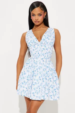 Blashe Blue Floral Corset Mini Dress thumbnail 4