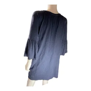 Lilly Pulitzer Del Lago Dress Women's Navy Blue Cotton‎ Blend Bell Sleeve Size S thumbnail 4