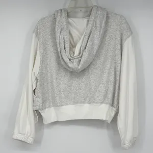 FP Movement‎ Free People Gray White Cropped Zip Up Hoodie Sweatshirt Small thumbnail 2