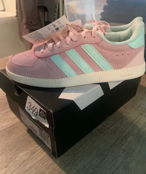 Adidas Breaknet Sleek J sneakers (style JS0133) in a soft pink and mint colorway thumbnail 1