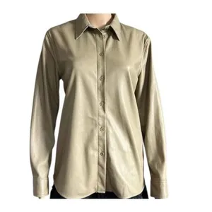 ✨Aritzia Babaton Vegan Leather Button Down Sz Small Shirt✨ thumbnail 2