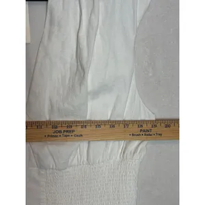 Anthropologie Tommie Cap Sleeve Smocked mini shirt dress White Linen Blend NEW thumbnail 9