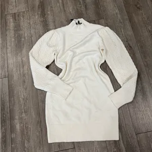 Steve Madden White Long Sleeve Sweater Dress thumbnail 6