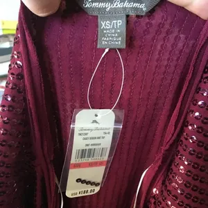 Tommy Bahamas NWT Casey Sequin Bordeaux blouse thumbnail 4