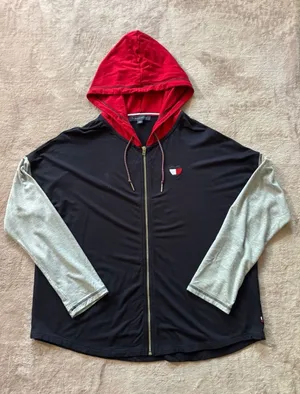 Tommy‎ Hilfiger Women's Sports Hoodie Sweatshirt Full Zip Colorblock Size Large thumbnail 1