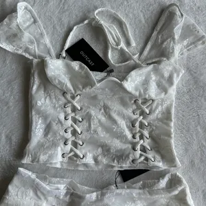 Outcast Clothing Dalia Crop Top Mini Skirt White Set thumbnail 6