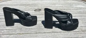 Open Edit Kaia Knot‎ Platform Sandals in black size 6.5 fall baddie alt summer thumbnail 1