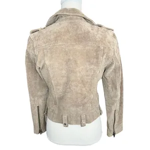Blank NYC Taupe Suede Moto Jacket Classic Biker Style timeless size small thumbnail 3