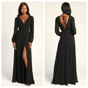 Lulus Love You So Black Long Sleeve Maxi Dress thumbnail 2