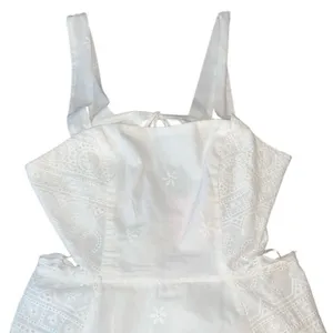 Hello Molly Womens‎ Shirred Strappy Open Back Maxi Dress White Size Medium NWT thumbnail 5