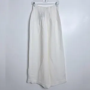 NWT Massimo Dutti Wide Leg Pleated Trousers White Size‎ 2 Minimalist Elegance thumbnail 2
