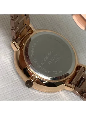 Accutime women’s watch brown tone quartz analog 35mm links bracelet running thumbnail 7