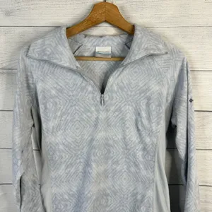 Columbia Womens size Medium Glacial IV Half Zip Fleece Pullover Geometric Blue thumbnail 3