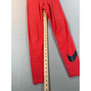 Nike Womens Sportswear Leggings Red Swoosh Logo High Waisted XS thumbnail 4