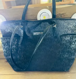 Kenneth Cole REACTION PRECISION BLACK SIGNATURE SHOPPER TOTE BAG PURSE thumbnail 1
