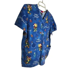 Wonderful World of Disney Pooh Christmas Scrub‎ Shirt thumbnail 4
