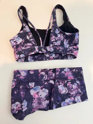Athleta‎ Matching Set Size XS Floral Leggings Sports Bra Outfit Soft Bloomcore thumbnail 7