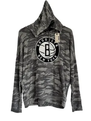 Tailgate Brooklyn Nets Soft Gray Camo Hooded Sweater Size S thumbnail 1