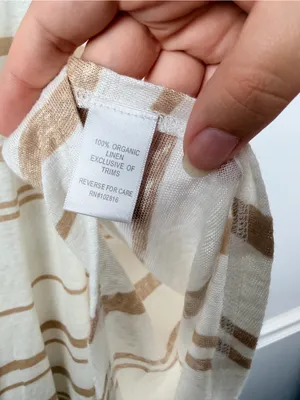 Garnet hill 100% Organic-Linen Cover-Up size large / extra large cream stripe thumbnail 6