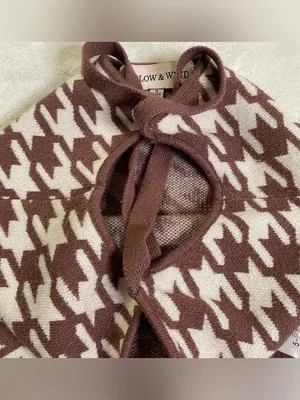 Willow & Wind Brown and White Modern Houndstooth Crop Top size S thumbnail 4