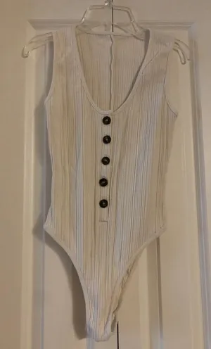 White Tank Top Bodysuit Size M thumbnail 1