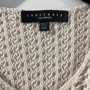 Sanctuary Swim Cover Up Womens Small Ivory Multi Boho Open Knit Crochet Top thumbnail 6
