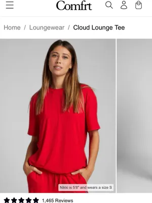 NEW Comfrt Pajama Set Red Size XS thumbnail 2