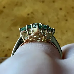 Natural Pine Apatite Sterling Silver Ring Size 6 Green thumbnail 2