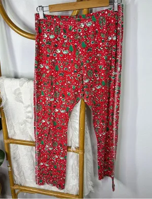 Roller Rabbit Red Christmas Pajama Set sz M thumbnail 5