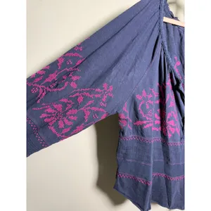 Free People Persuasion Embroidered Peasant Tunic Blouse M‎ Boho Cottagecore thumbnail 4