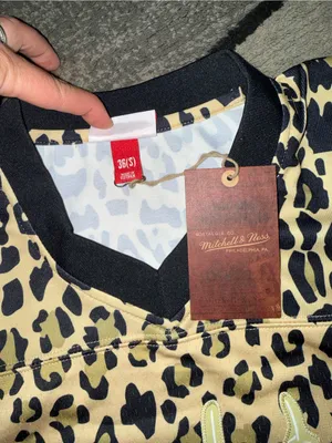 WWE Mitchell & Ness WrestleMania Vegas Leopard Print Jersey - Tan & Black thumbnail 5