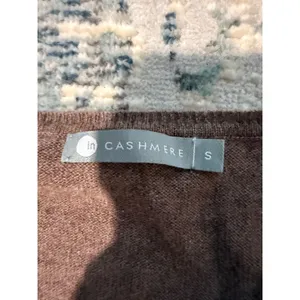 In Cashmere Women Brown 100% Cashmere V-Neck 3/4 Sleeve Pullover Sweater Small thumbnail 2