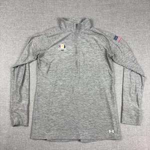 Ryder Cup 2016 Shirt Long Sleeve Womens M Gray Golf 1/4 Zip Under Armour thumbnail 1
