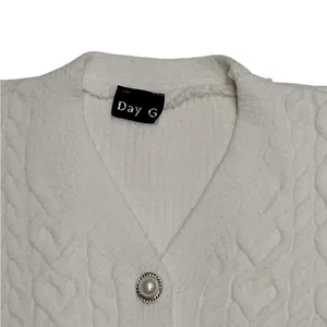 Victorian White Knit Puff Sleeves Cardigan Size S/M thumbnail 5