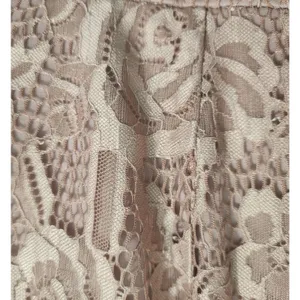 Pink Lace Fit Flare‎ Dress XS Sleeveless Ruffle Hem Party thumbnail 2