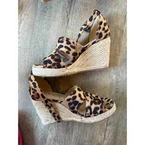 Cocci Womens Leopard Print Espadrille Wedge Sandals Brown Animal Print‎ Size 7 thumbnail 2