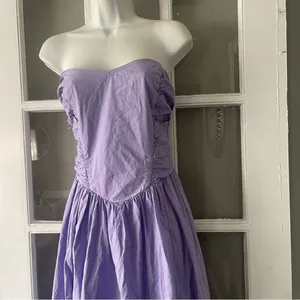 Free People Cohen Poplin Strapless Lavender Dress thumbnail 3