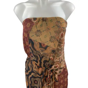MISA Los Angeles Mariah Multicolor Floral Strapless Ruched Midi Tube Dress Sz S thumbnail 3