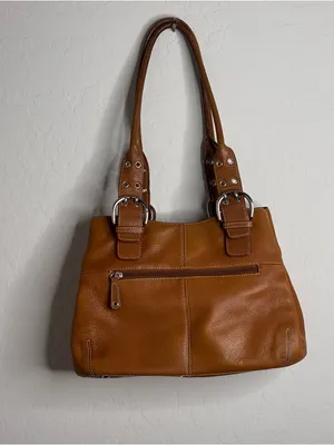 TIGNANELLO Satchel Tote Bag Caramel Leather Double Handle Magnet Closure thumbnail 3
