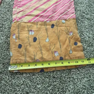 Elevenses Anthropologie pink & yellow striped wide-leg pants size M thumbnail 13