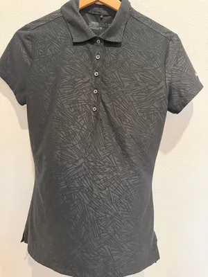 Nike Black Short Sleeve Dri-fit Golf Polo with Subtle Pattern thumbnail 1